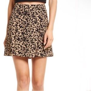 Reformation Flounce Leopard Print Mini Skirt size 0